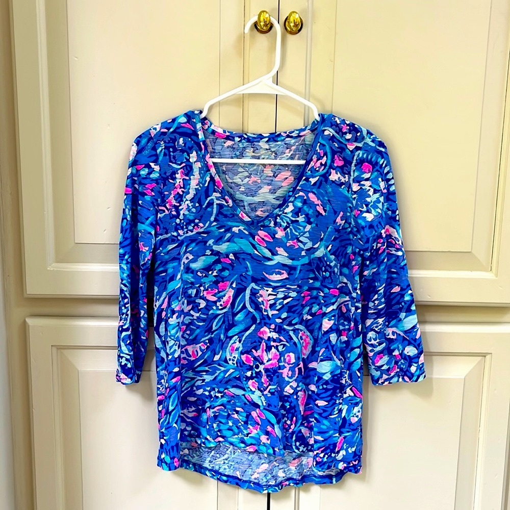 Lilly Pulitzer Long Sleeved Blue Top
